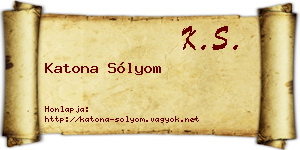 Katona Sólyom névjegykártya
